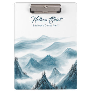 Porte-bloc Monts Paysage Peinture Citation Ajouter Votre Nom