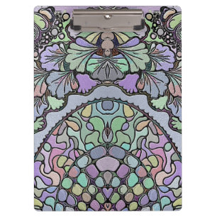 Porte-bloc Mosaïque violet pansé fleuri élégant