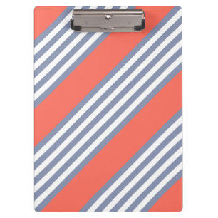 Porte-bloc Motif à cinq bandes bleu-gris avec corail vivant