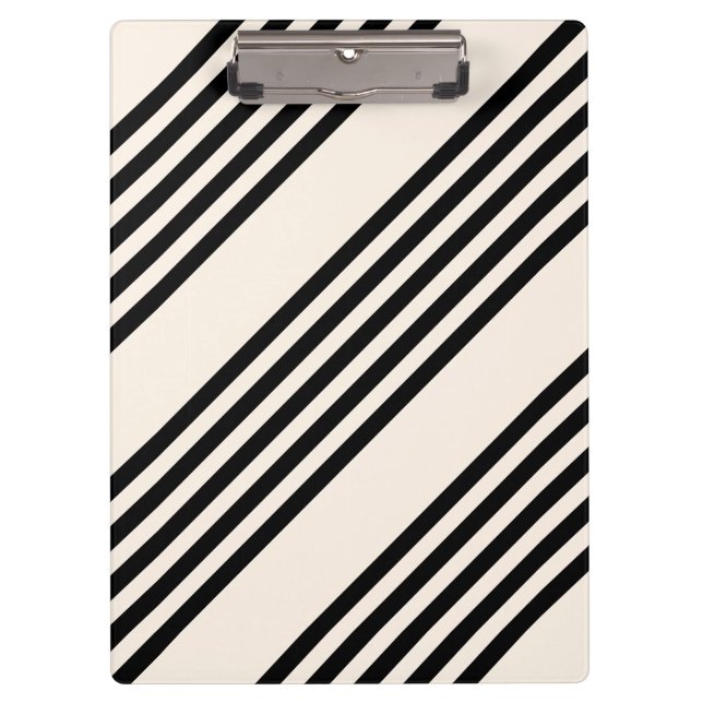 Porte-bloc Motif à cinq bandes noir et beige (Devant)