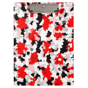 Porte-bloc Motif Abstrait irrégulier Rouge noir blanc