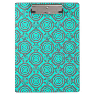 Porte-bloc Motif amusant Cercles gris aqua Art géométrique