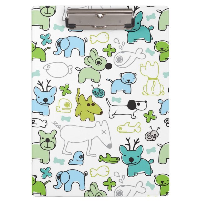 Porte-bloc motif animal d'arrière - plan d'enfants (Devant)