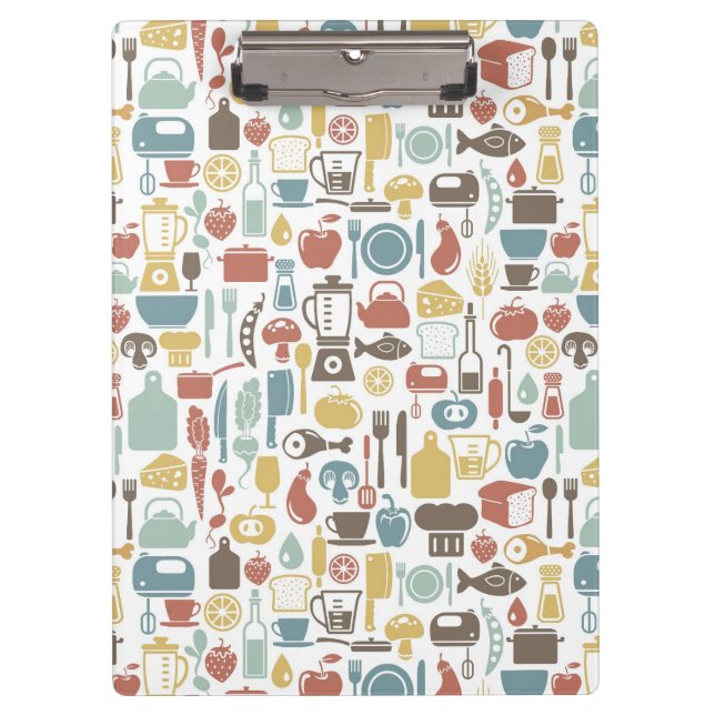 Porte-bloc Motif avec des icônes de cuisine (Devant)