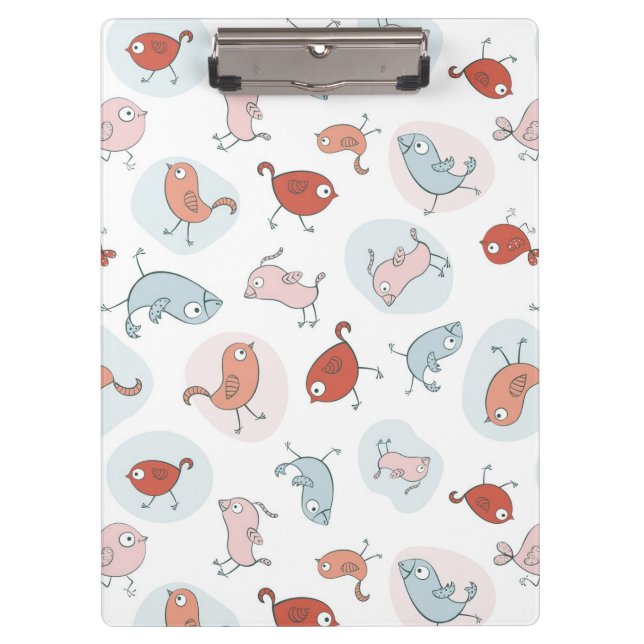 Porte-bloc motif avec des oiseaux de bande dessinée (Devant)