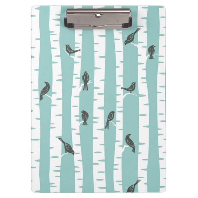 Porte-bloc Motif avec des oiseaux et des arbres (Devant)