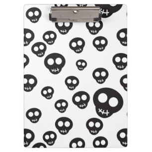 Porte-bloc Motif avec les crânes noirs sur le blanc