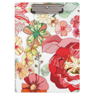 Porte-bloc Motif avec les fleurs rouges