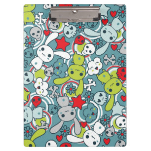 Porte-bloc motif bleu de kawaii