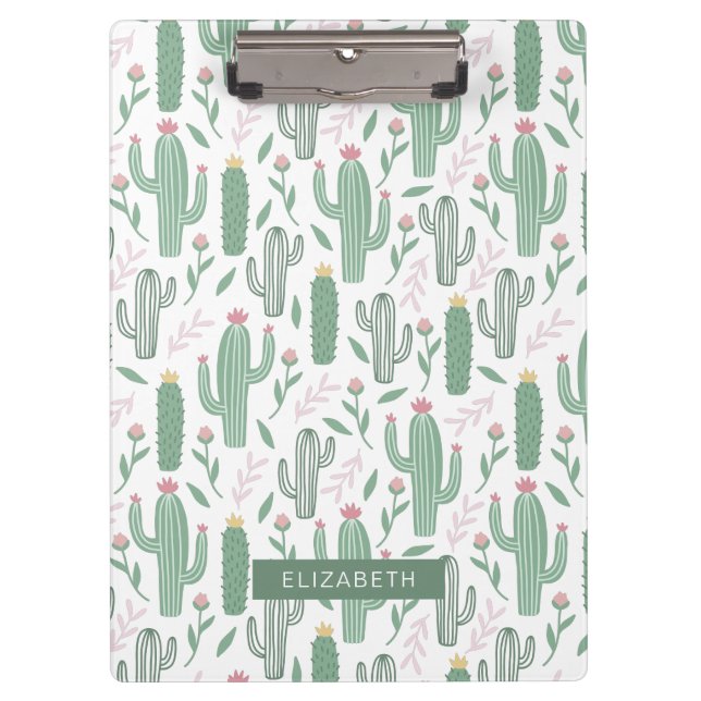 Porte-bloc motif botanique de Cactus personnalisé (Devant)
