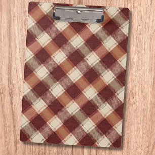 Porte-bloc Motif carreaux crème rustique rouge rouille orange
