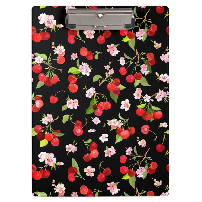 Porte-bloc Motif cerise 2 (Devant)