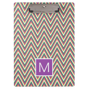 Porte-bloc Motif Chevron Rétro Monogramme Cool