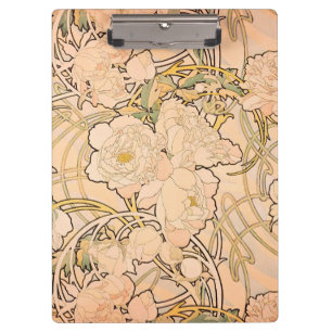 Porte-bloc Motif Classique Art Nouveau de Jardin de Pivoines 