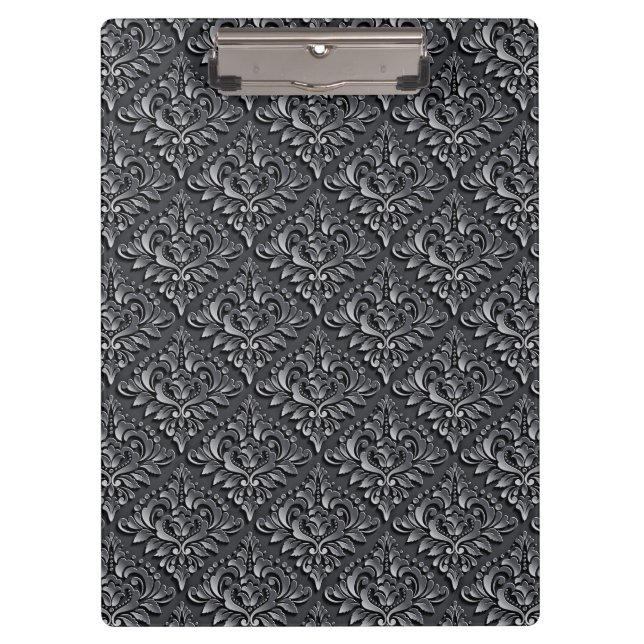 Porte-bloc Motif Damas Arrière - plan noir-23961 (Devant)