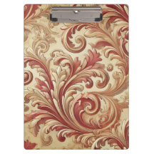 Motif damassé rouge et or