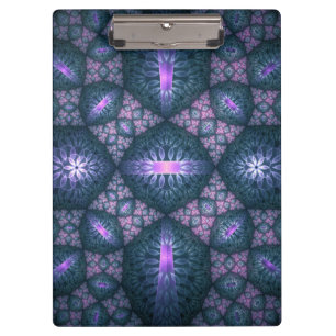 Porte-bloc Motif d'art fractal 3D turquoise violet rose
