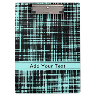 Porte-bloc Motif de bande Abstrait Turquoise et Noir personna
