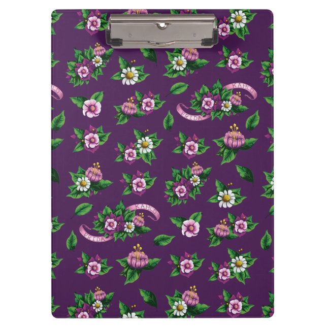 Porte-bloc Motif de bouquet floral de Frida Kahlo | Purlpe (Devant)