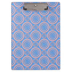 Porte-bloc Motif de cercles géométriques rose et bleu