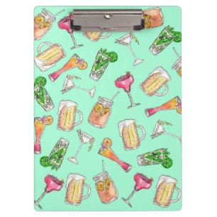 Porte-bloc Motif de cocktails peint par aquarelle d'été
