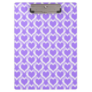 Porte-bloc Motif de cœurs blancs violets