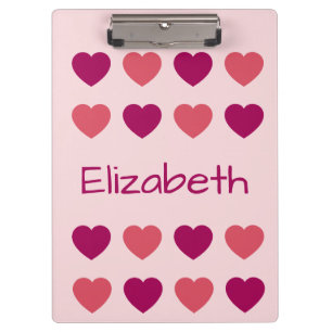 Porte-bloc Motif de coeurs roses mignons Nom