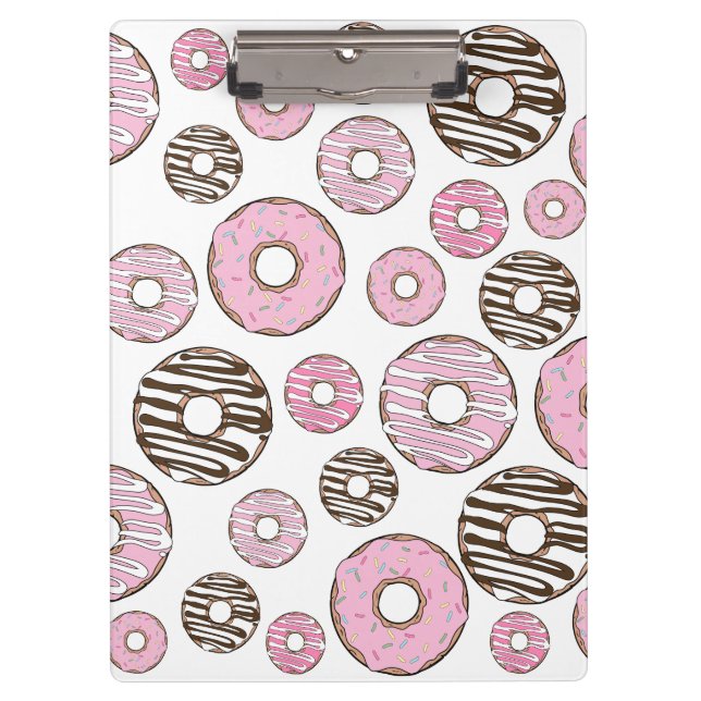 Porte-bloc Motif De Donuts, Donuts Roses, Donuts Blancs (Devant)
