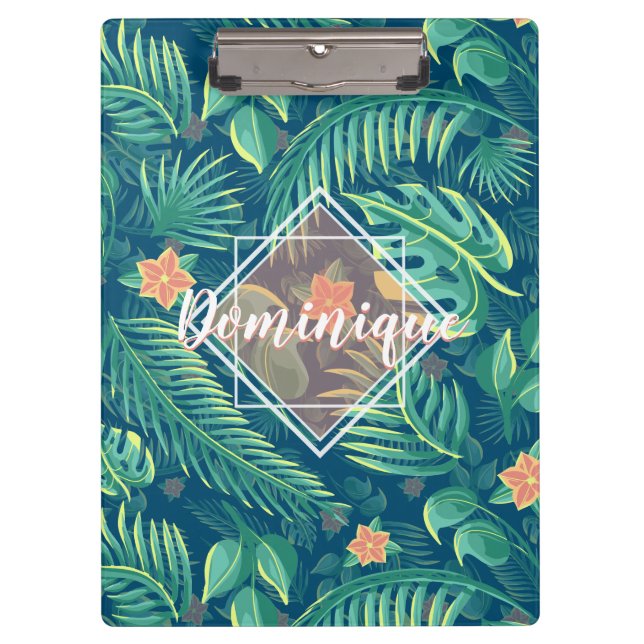 Porte-bloc Motif de feuillage tropical Porte - bloc personnal (Devant)