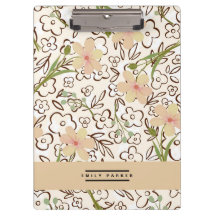 Motif de fleurs rose vert Porte - bloc personnalis