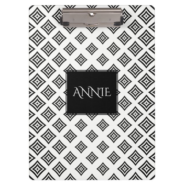 Porte-bloc Motif de formes géométriques noires (Devant)