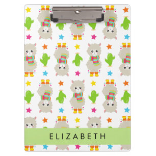 Porte-bloc Motif De Llamas, Alpacas, Cactus, Votre Nom