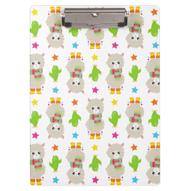 Porte-bloc Motif De Llamas, Cute Llamas, Alpacas, Cactus (Devant)