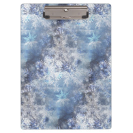 Porte-bloc Motif de Noël bleu texturé de glace et de neige
