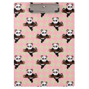 Porte-bloc Motif de panda mignon sur fond rose – Sans couture