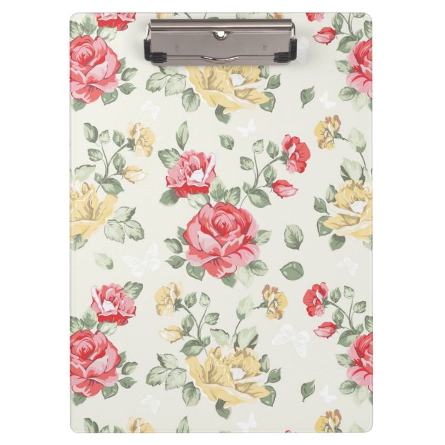 Porte-bloc Motif de papier peint d'élégance des roses roses (Devant)