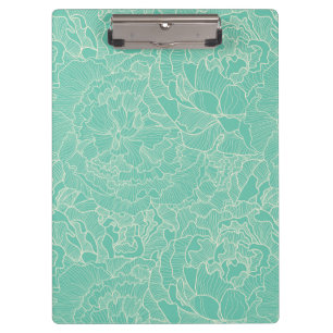 Porte-bloc Motif de pivoine de turquoise
