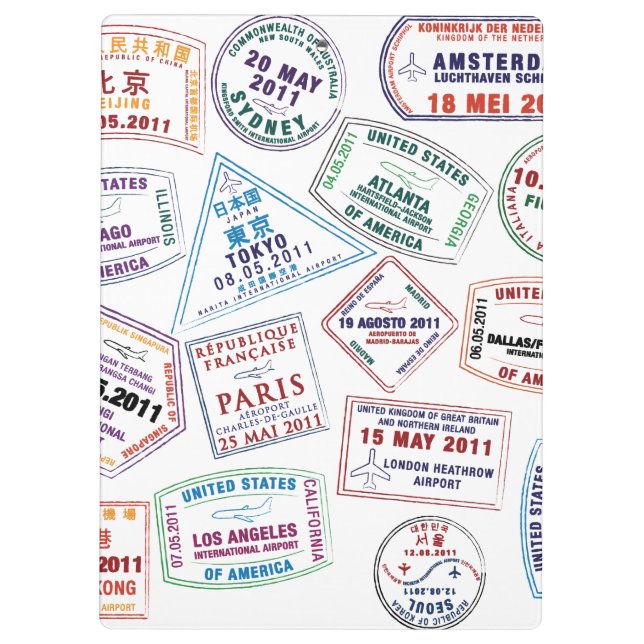 Porte-bloc Motif de tampon de passeport Imprimer (Dos)