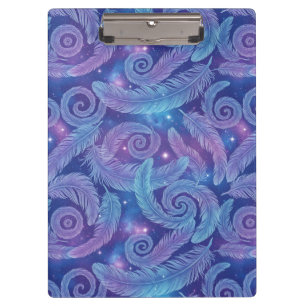 Porte-bloc Motif de tourbillon de plume sarcelle-violet cosmi