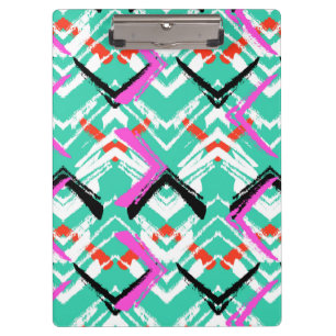 Porte-bloc Motif de zigzag turquoise tiré par la main