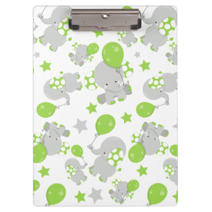 Porte-bloc Motif Des Eléphants, Eléphants Mignons - Grey Vert