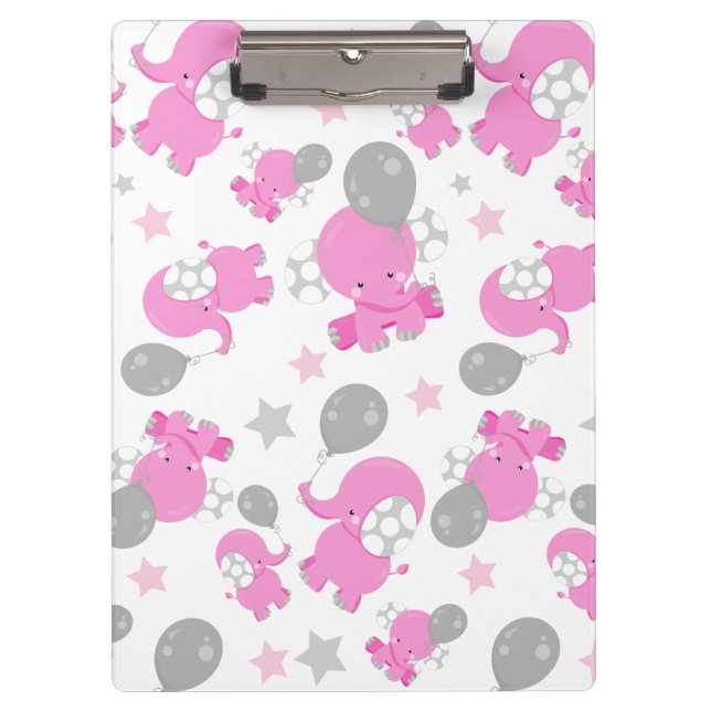 Porte-bloc Motif Des Eléphants Roses, Eléphants Mignons, Étoi (Devant)