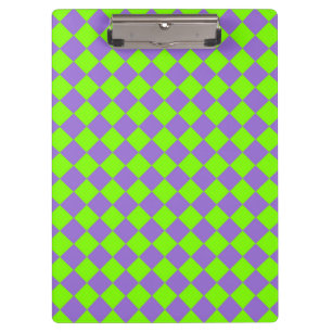 Porte-bloc Motif diamant à carreaux vert et violet