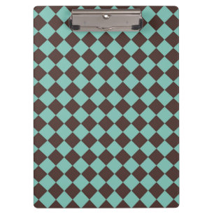 Porte-bloc Motif diamant Brown Turquoise Checker 