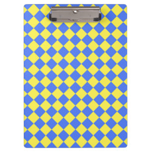 Porte-bloc Motif diamant jaune Checker bleu
