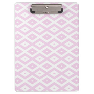 Porte-bloc Motif diamant rose pâle et blanc