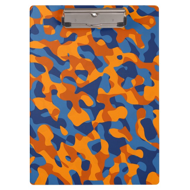Porte-bloc Motif d'impression du camouflage bleu orange (Devant)