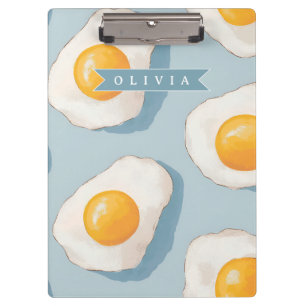 Porte-bloc Motif d'oeuf frit personnalisé amusant bleu drôle