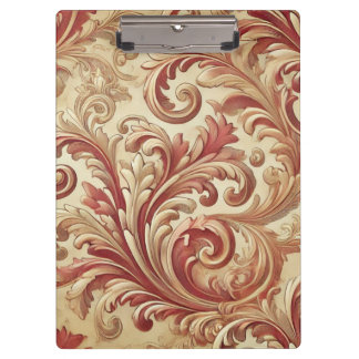 Porte-bloc Motif doux rouge et or Damask