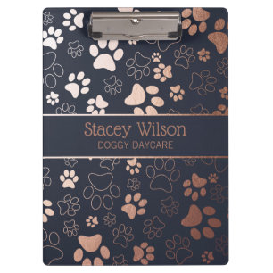 Porte-bloc Motif Empreinte de patte rose Gold Et Marine